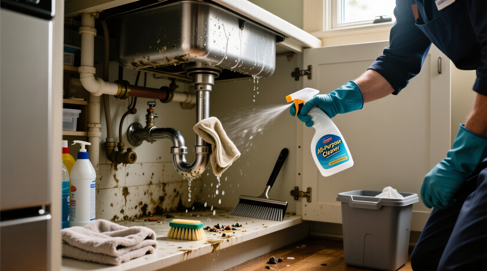 what a pro cleaner does to keep under the sink clean