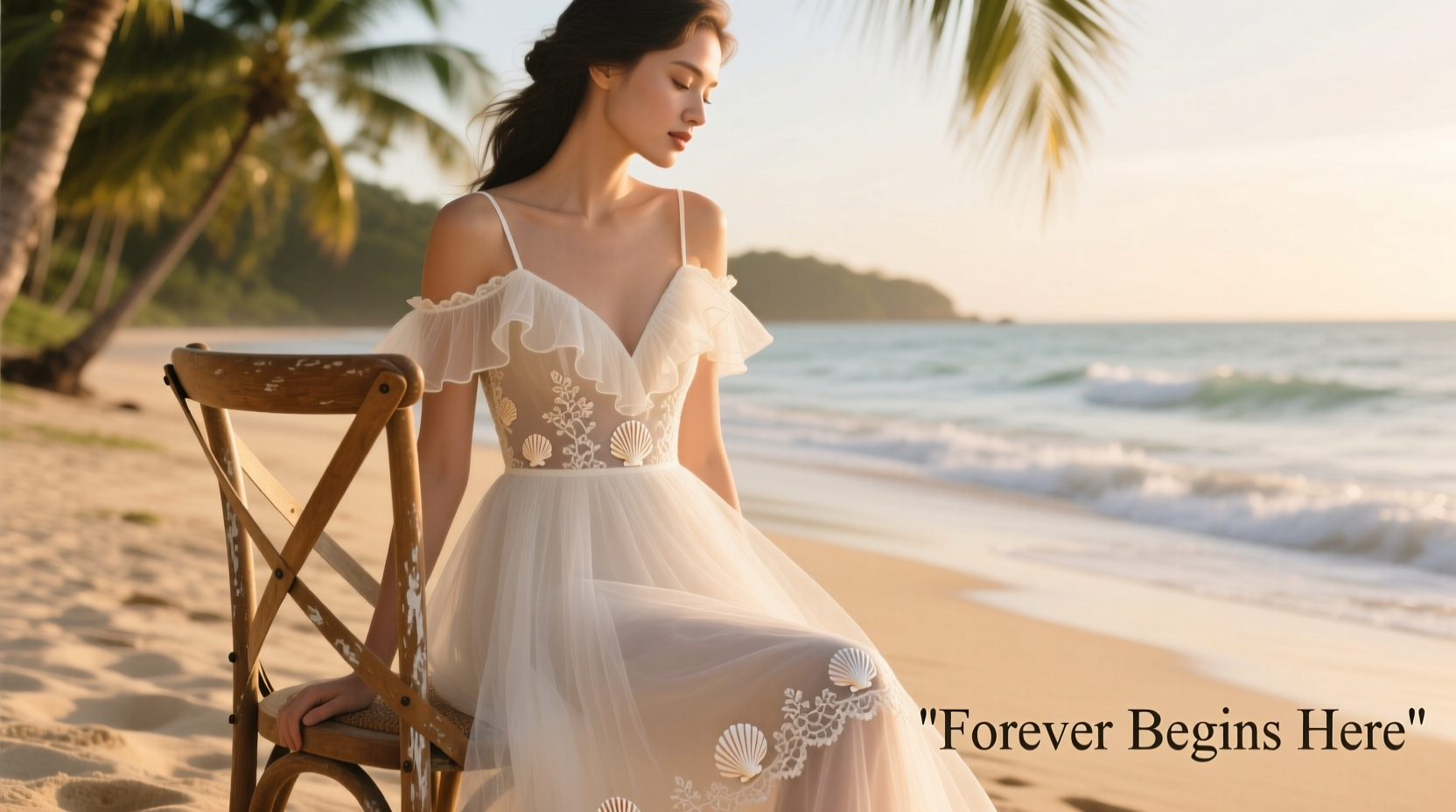 a line beach wedding dress