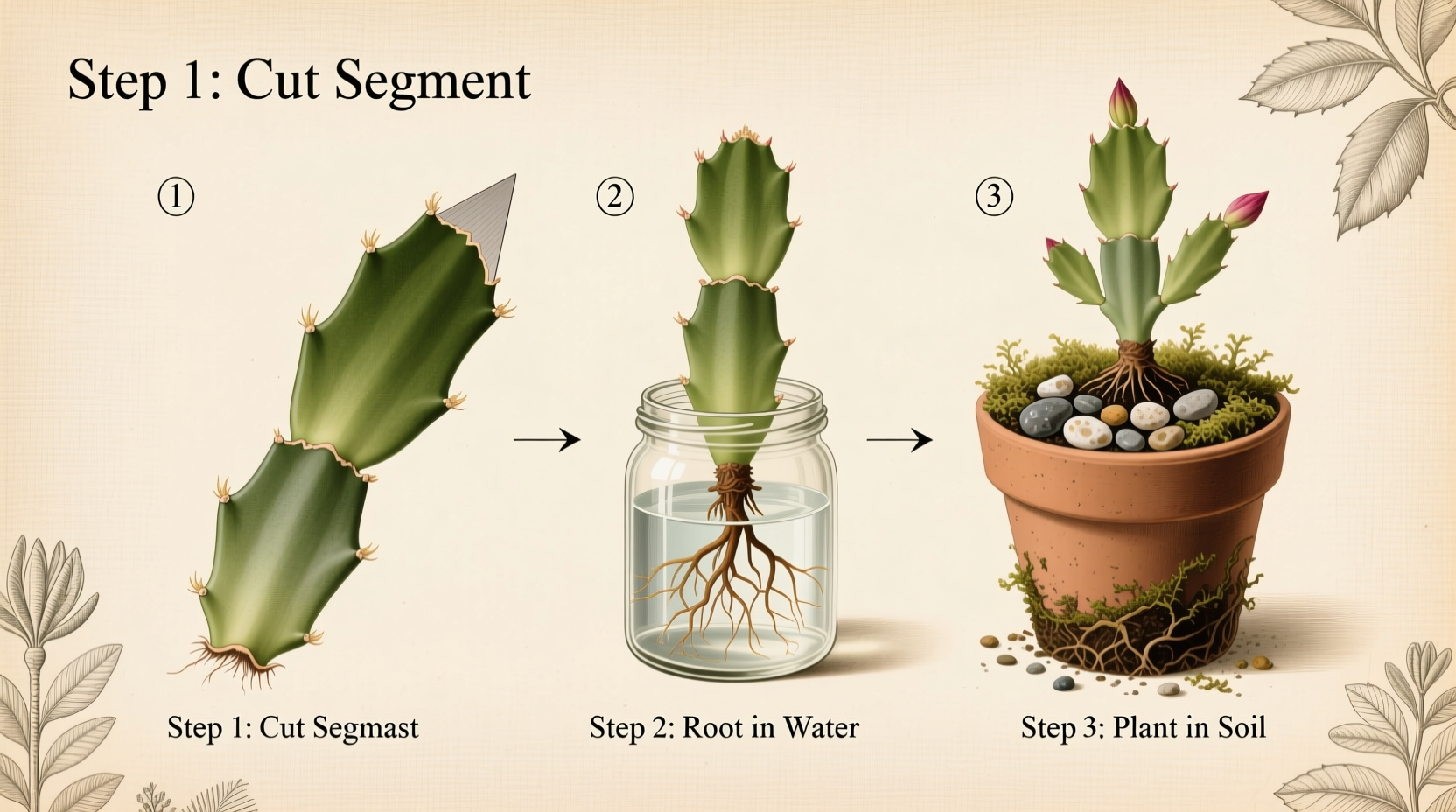 how to grow christmas cactus cuttings