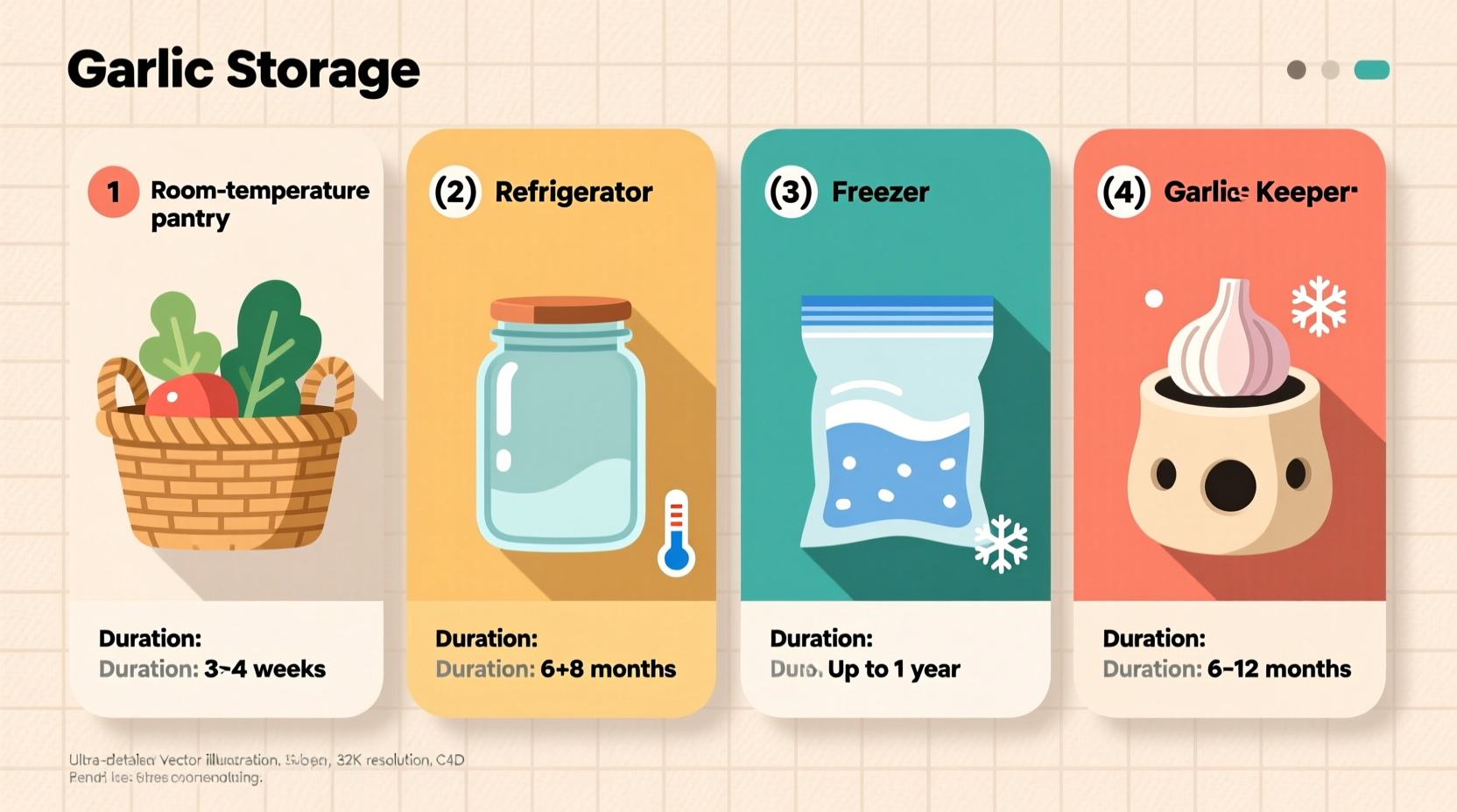 Garlic storage methods comparison chart