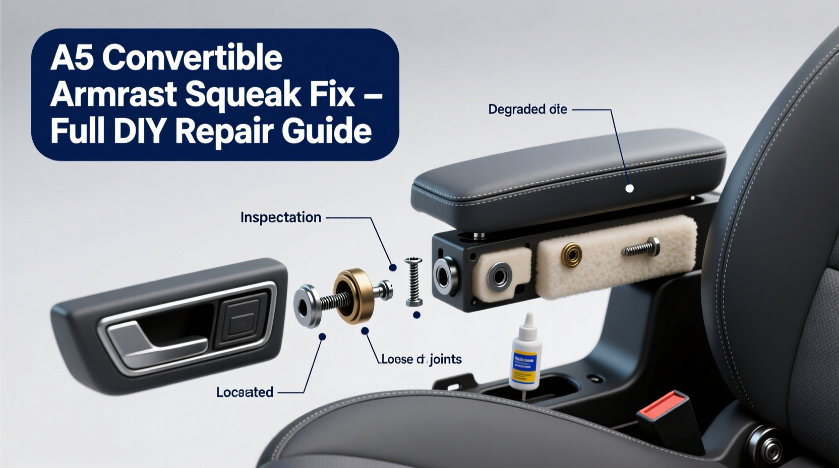 a5 convertible armrest squeak fix