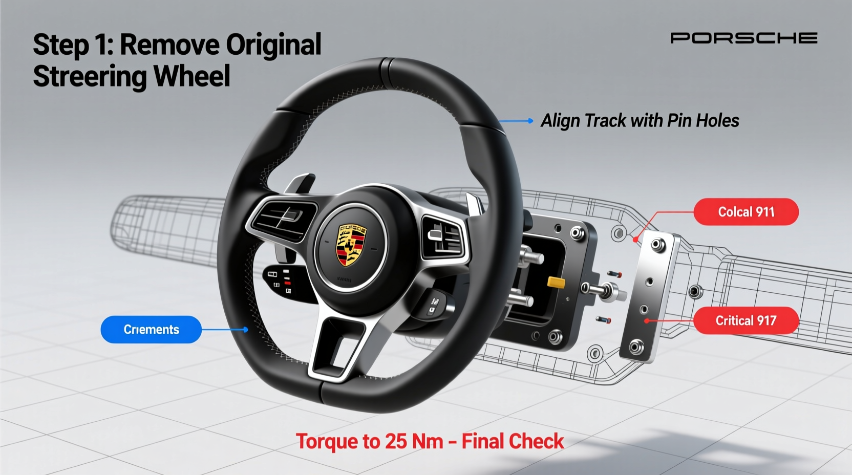 991 steering wheel track install