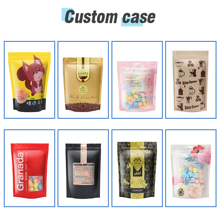 Customizable transparent pe stand up with zipper plastic packing bag food packaging Zip lockk bag