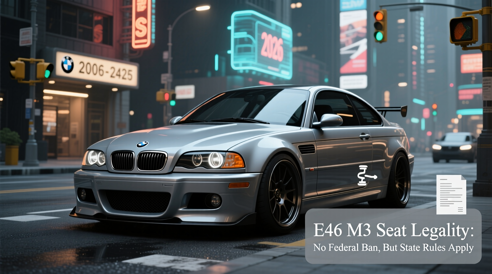 e46 m3 seat legality 2026