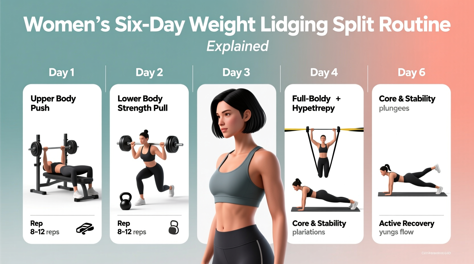 womens six day weight lifting split