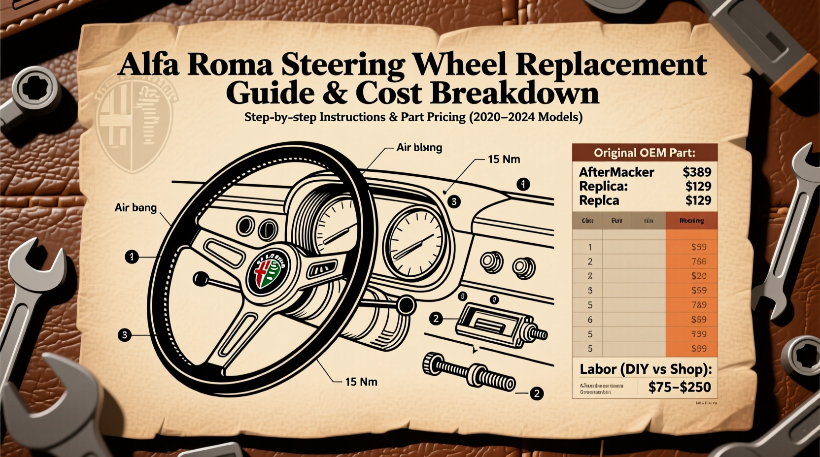 alfa romeo steering wheel replacement