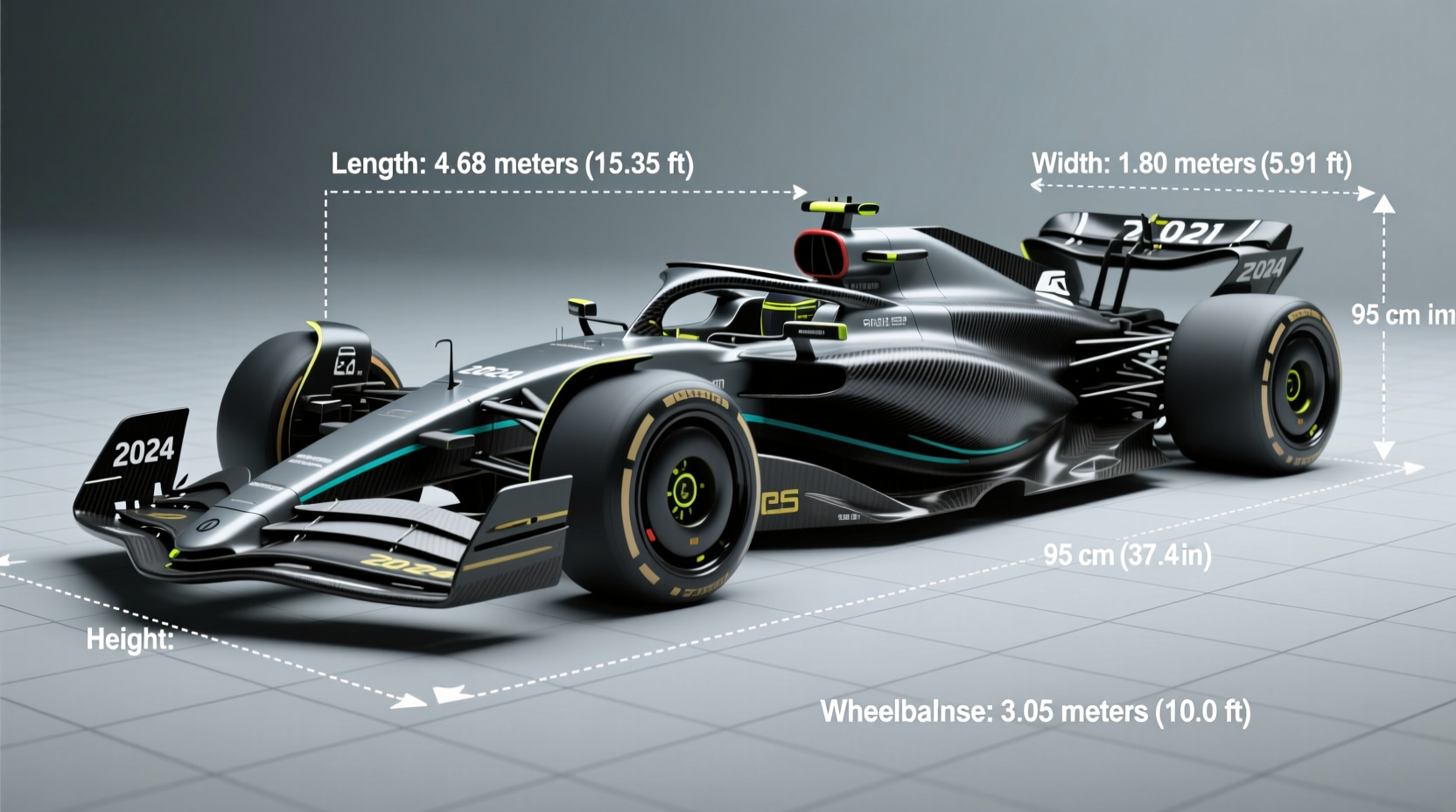 how long is an f1 car