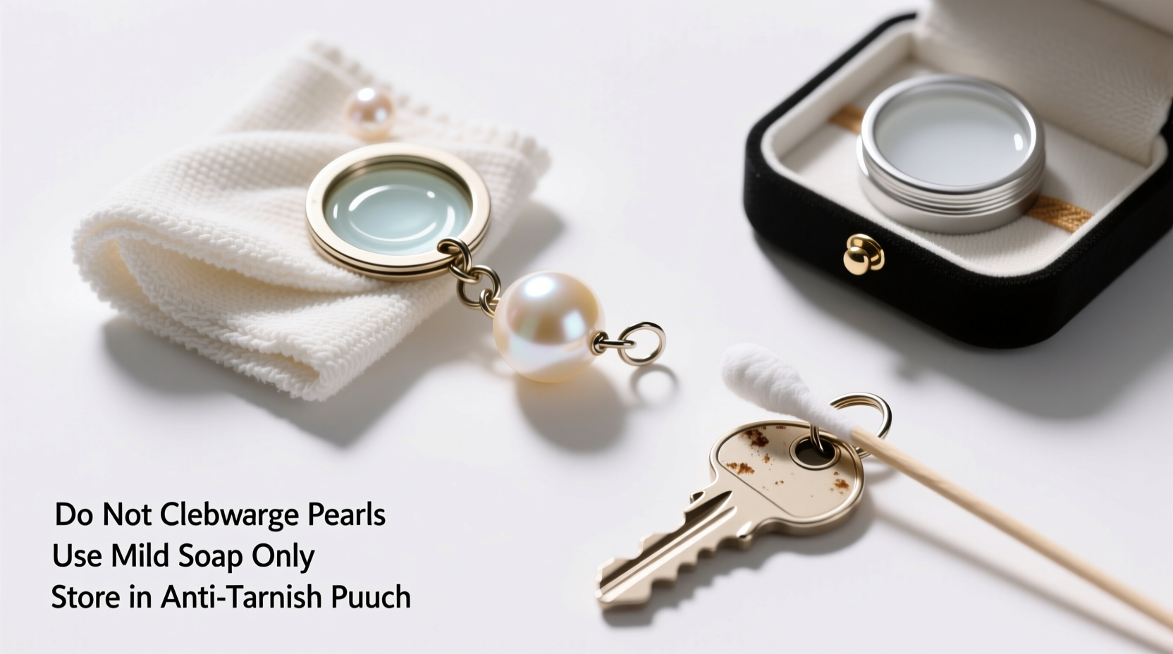 how to gently clean and restore shine to pearl and metal keychains without damage