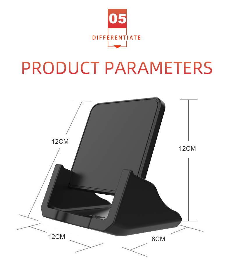 Hot New A9189  Desk Stand Qi 10W Fast Charger Wireless Mobile Phone Charger Vertical Wireless Charger Induction Charging Base