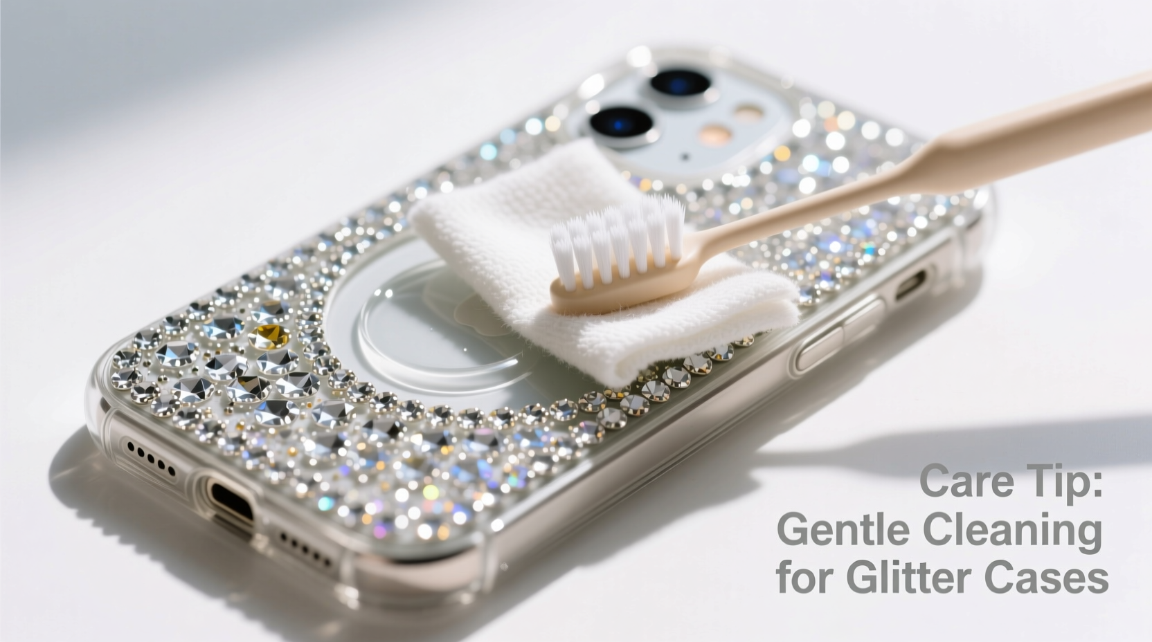 gentle and effective ways to clean a glitter rhinestone iphone case without damaging it