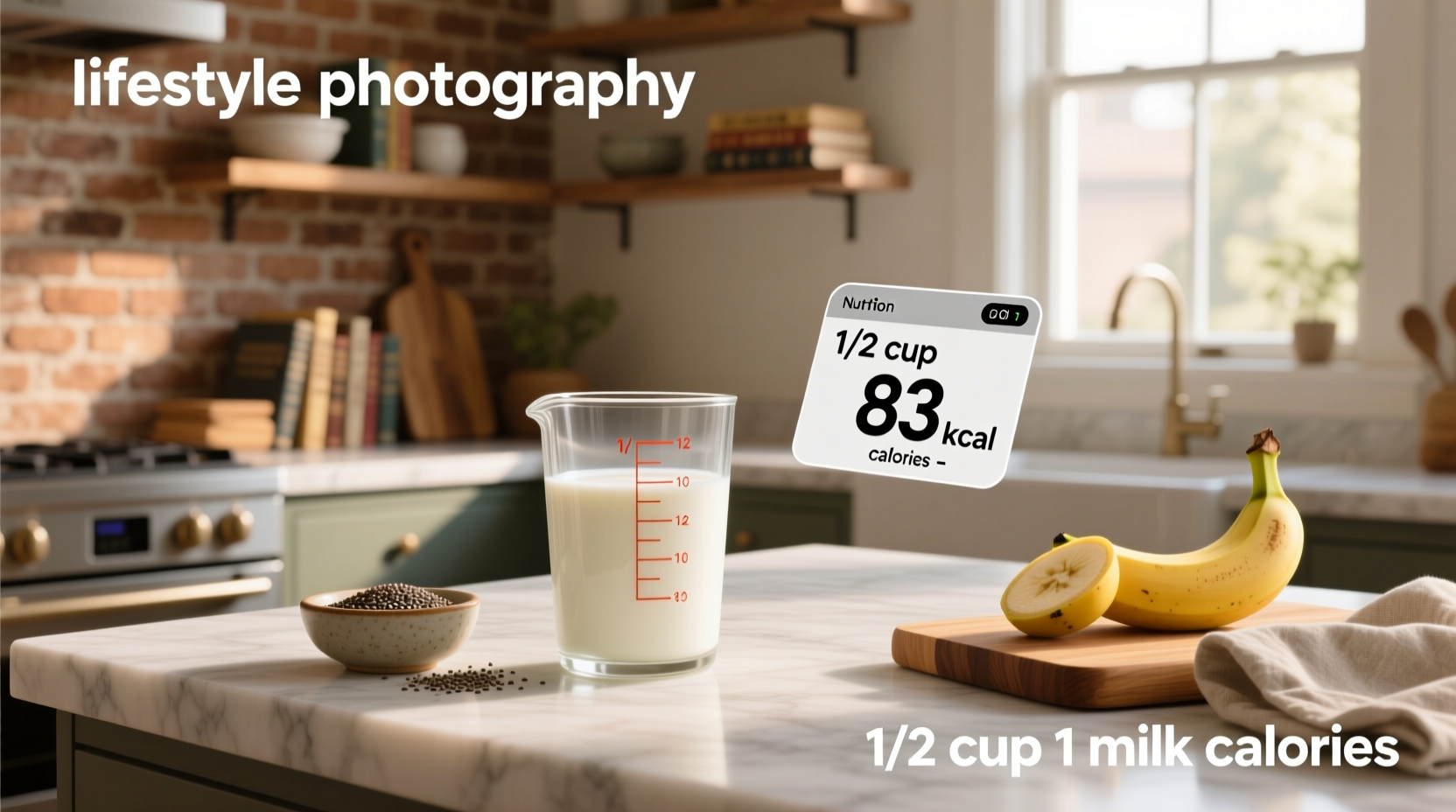 1/2 cup 1% milk calories nutrition guide