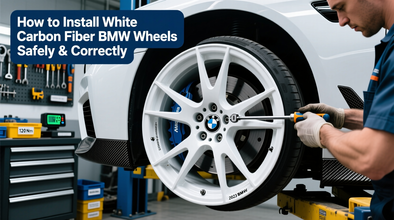 install white carbon bmw wheel