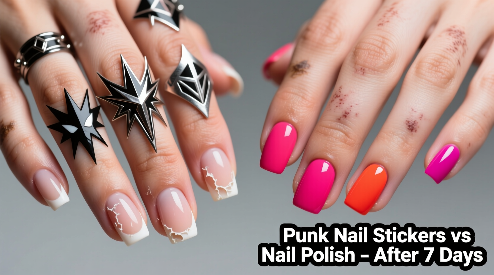 punk nail stickers vs nail polish which is less likely to chip after a week