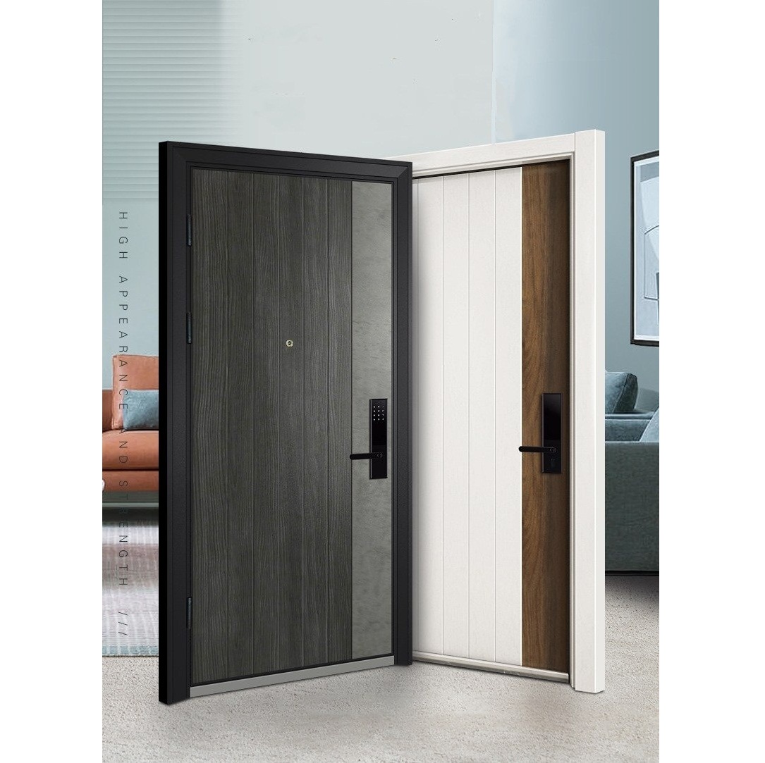 safety italy external security home doors italian brown color smart wooden front door armored
