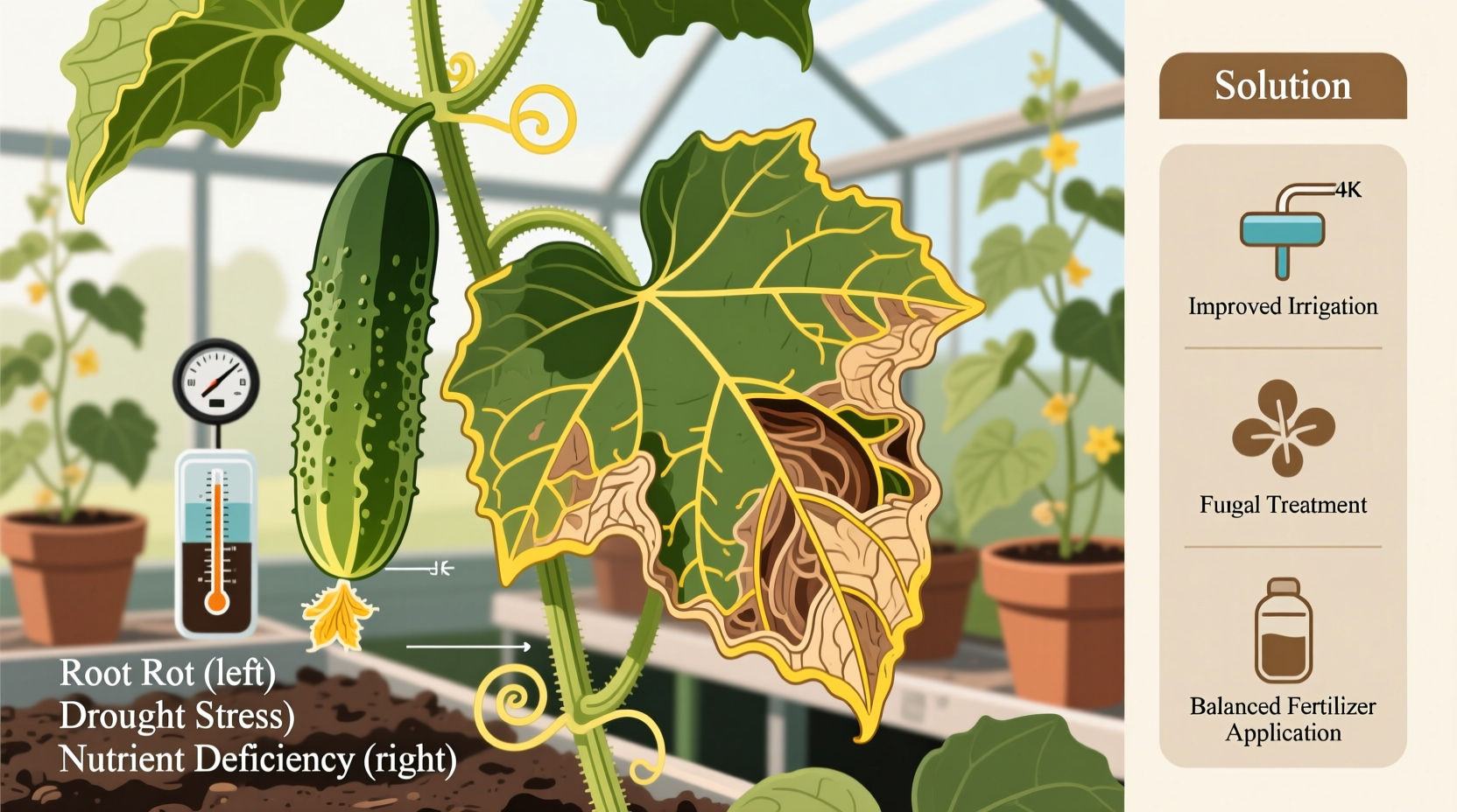 cucumber leaves wilting causes and solutions