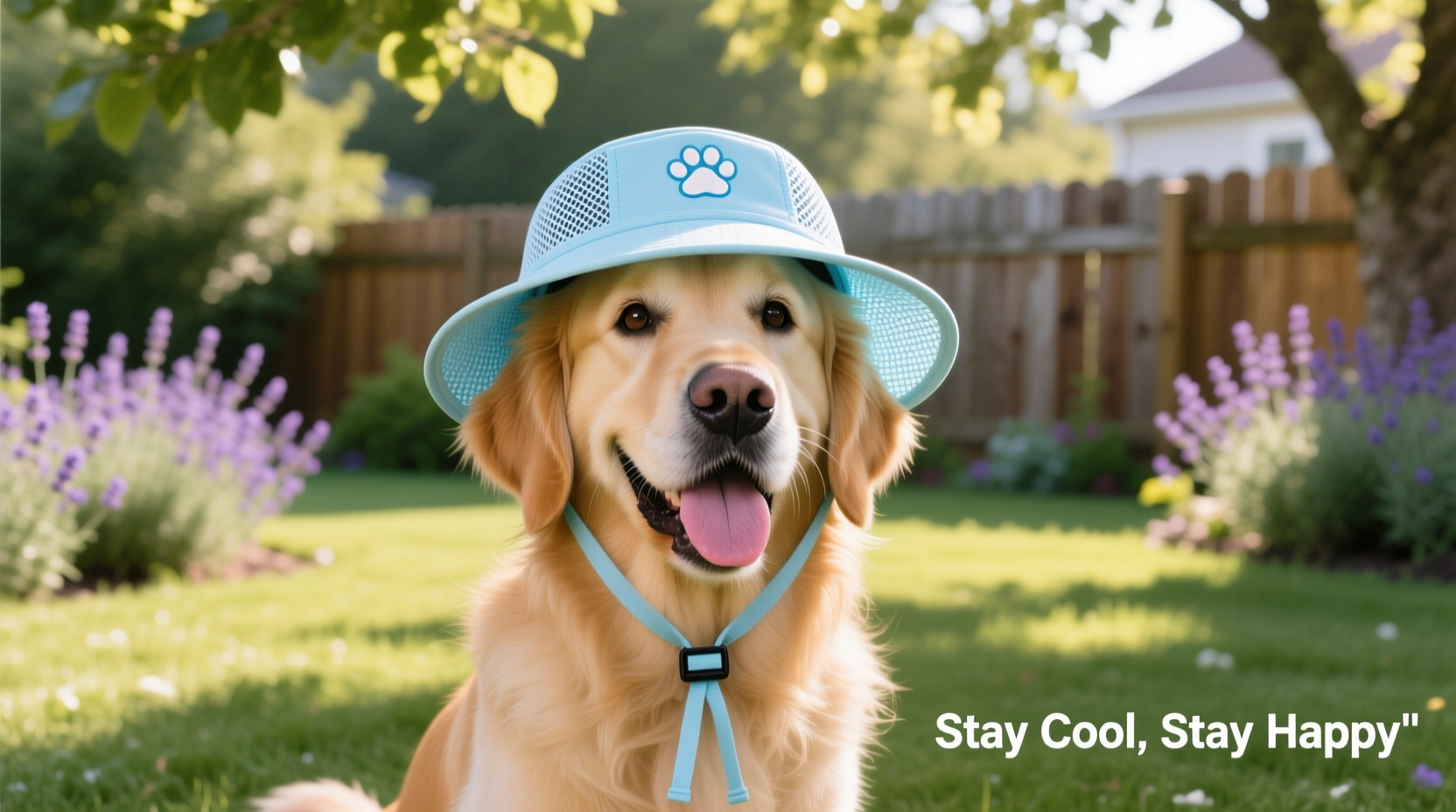 straw hat or cooling hat for dogs which actually keeps them happy in summer