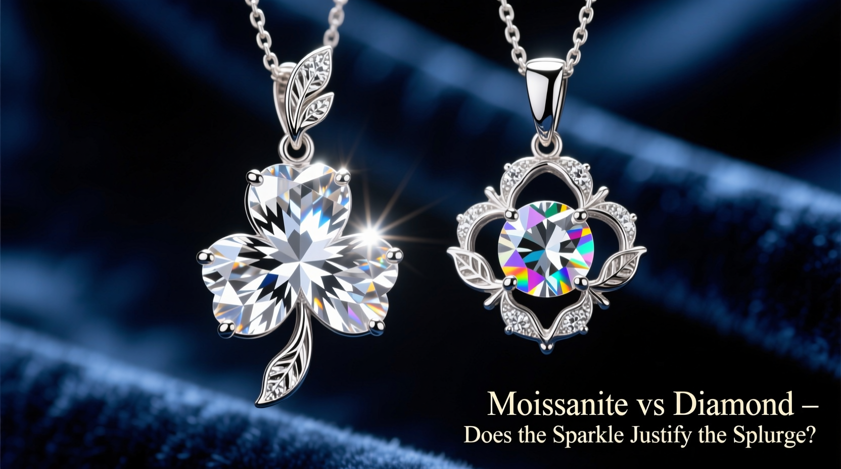 moissanite vs diamond clover pendant does the sparkle justify the splurge