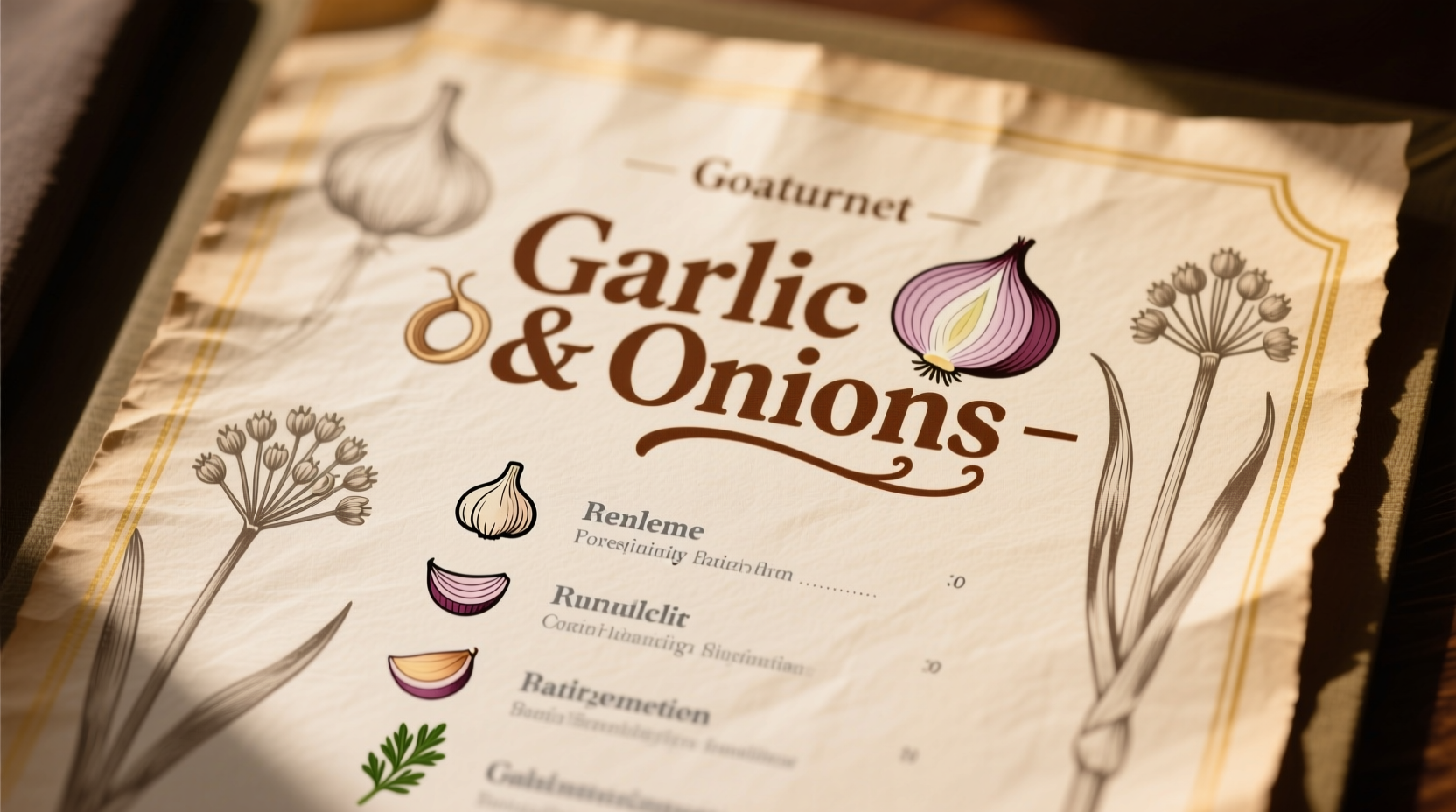 garlic and onions menu