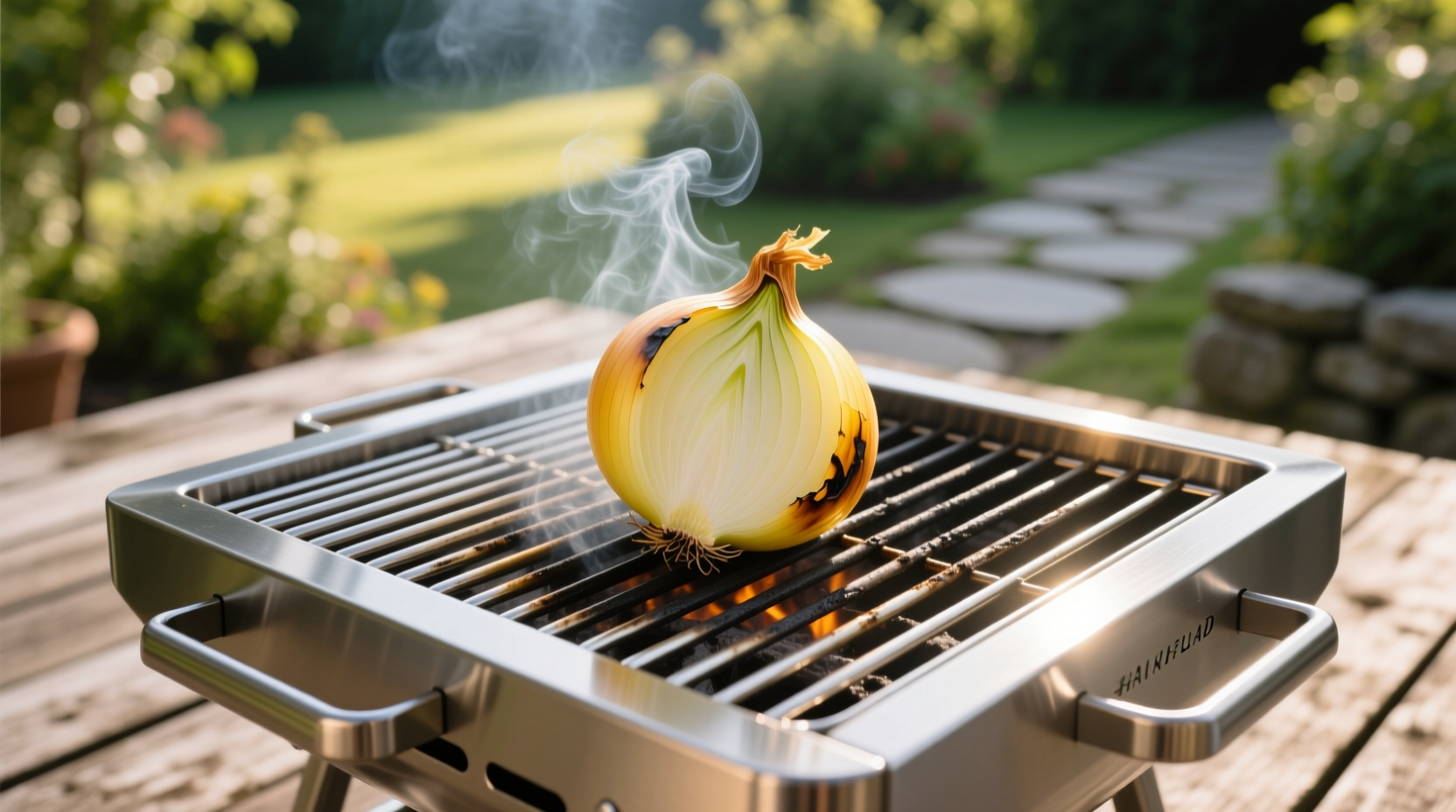clean grill with onion