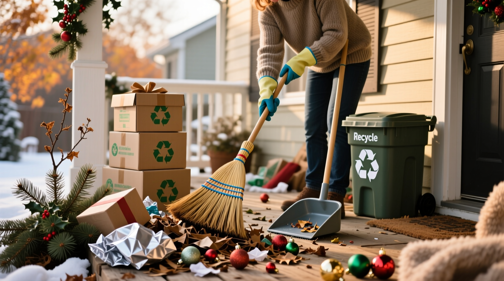 how to clean up pine needles and other holiday messes