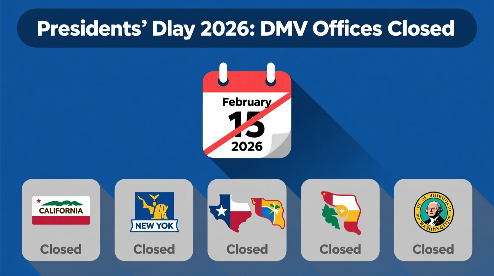 is dmv open on presidents day 2026