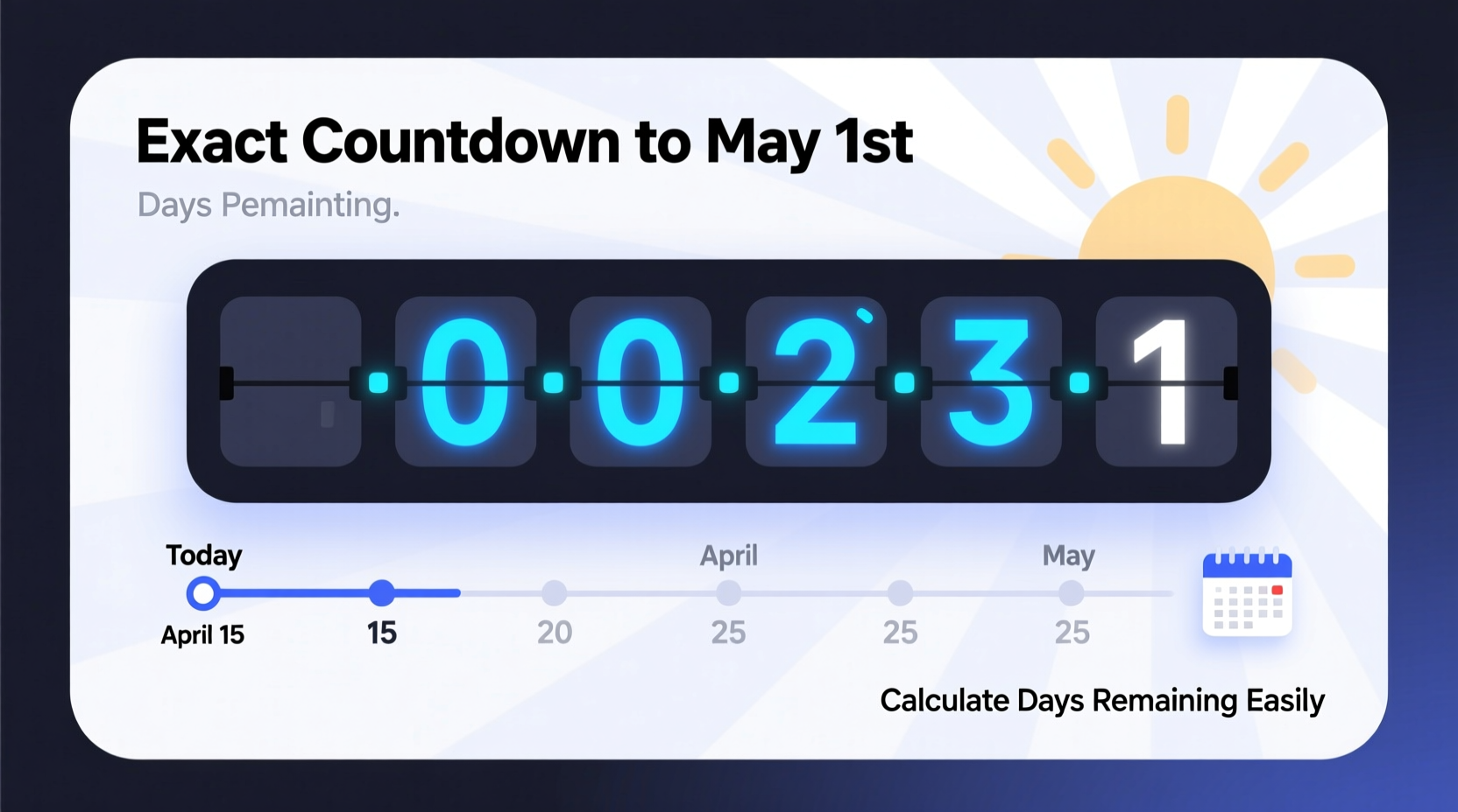 exact countdown to may 1st how to calculate the days remaining easily