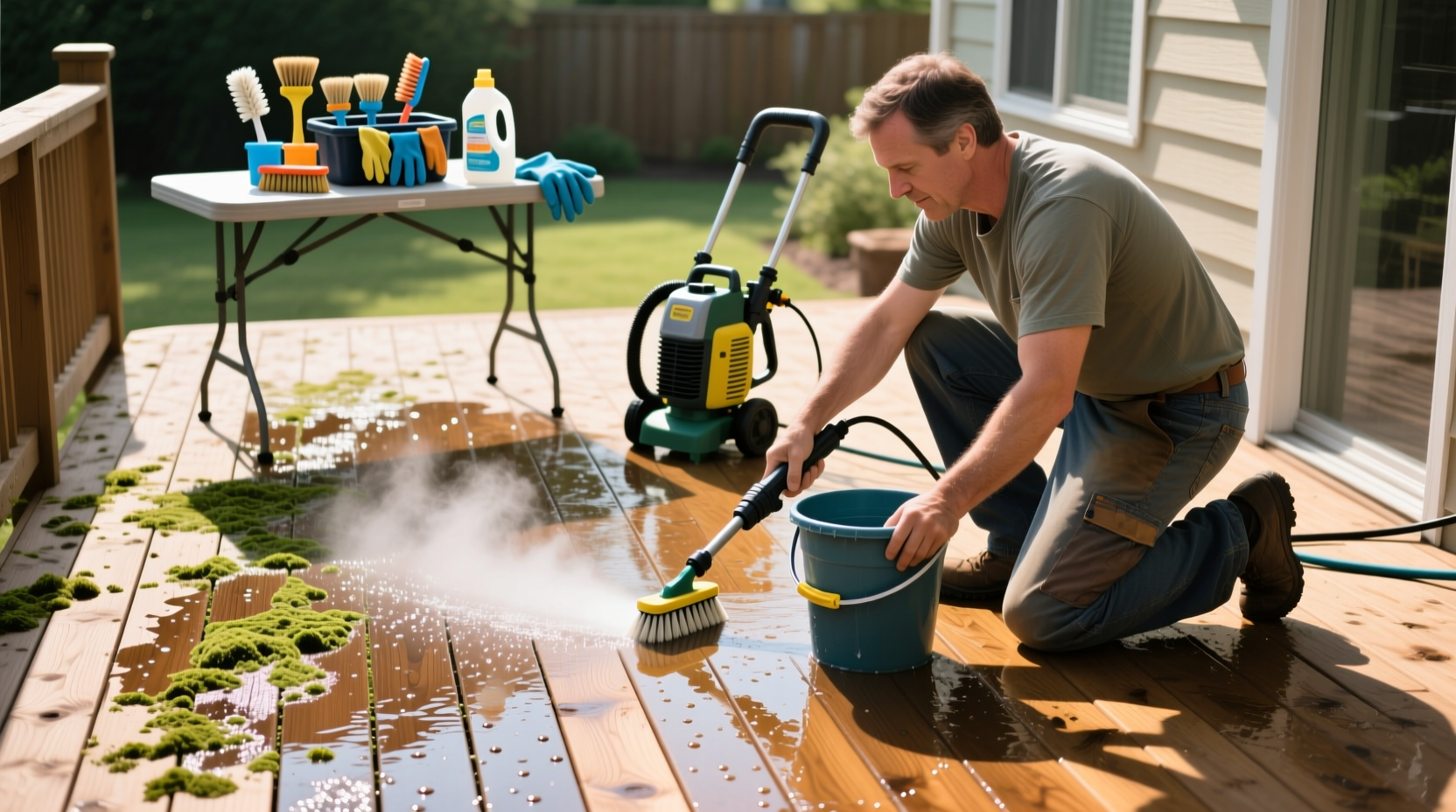 how to clean a deck