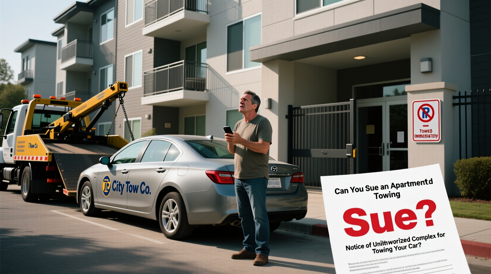 can you sue an apartment complex for towing my car