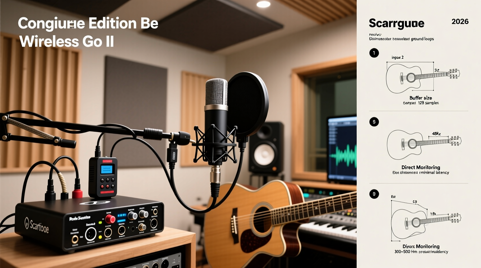 How to set up Rode Wireless mics with Focusrite Scarlett 4i4 for home studio vocal + acoustic guitar tracking in 2026 — no ground loop hum