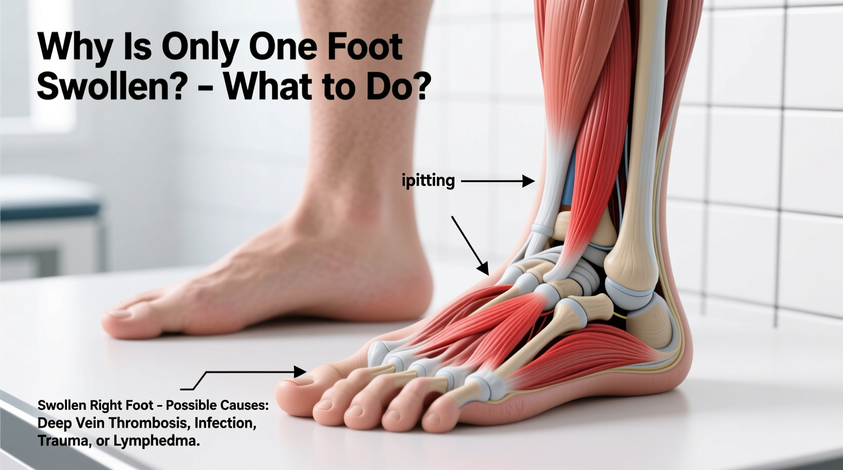 why is only one foot swollen causes what to do