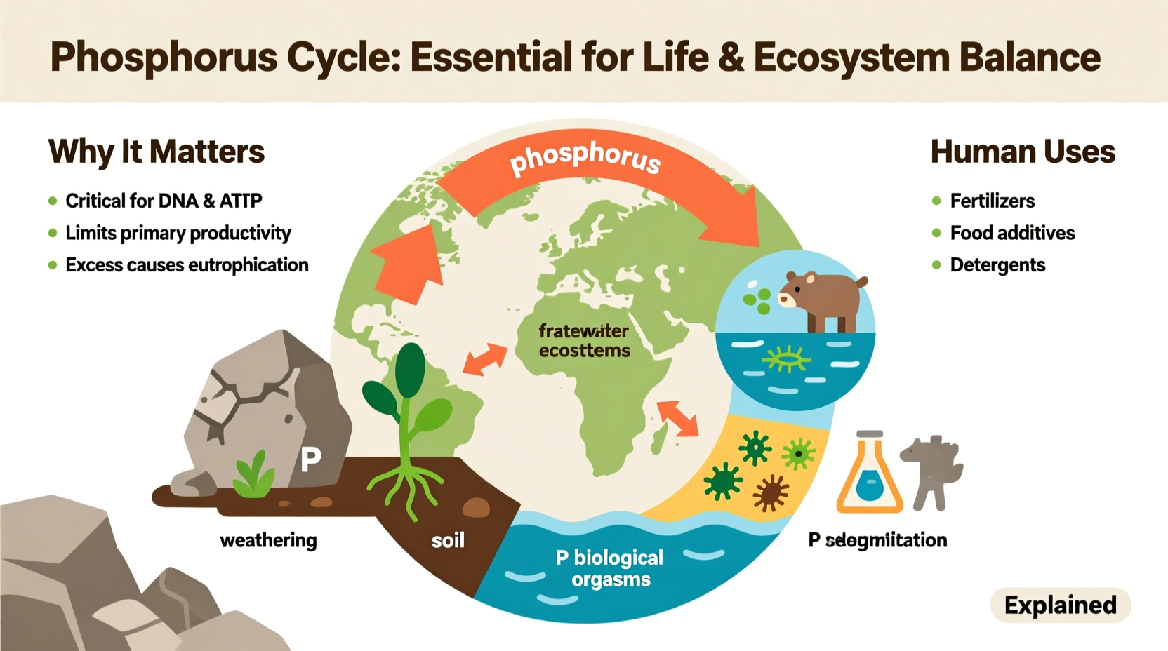 why the phosphorus cycle matters importance uses explained