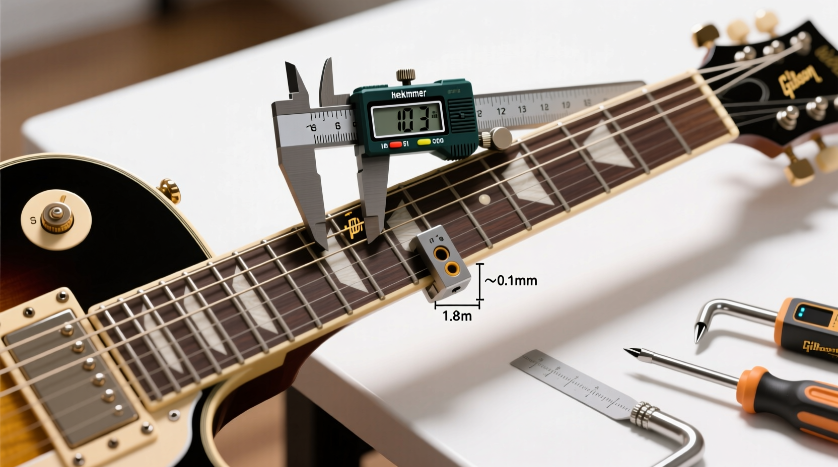 How to set up intonation and string action on a budget Gibson-style guitar kit for apartment practice in 2026 — step-by-step with metric tools