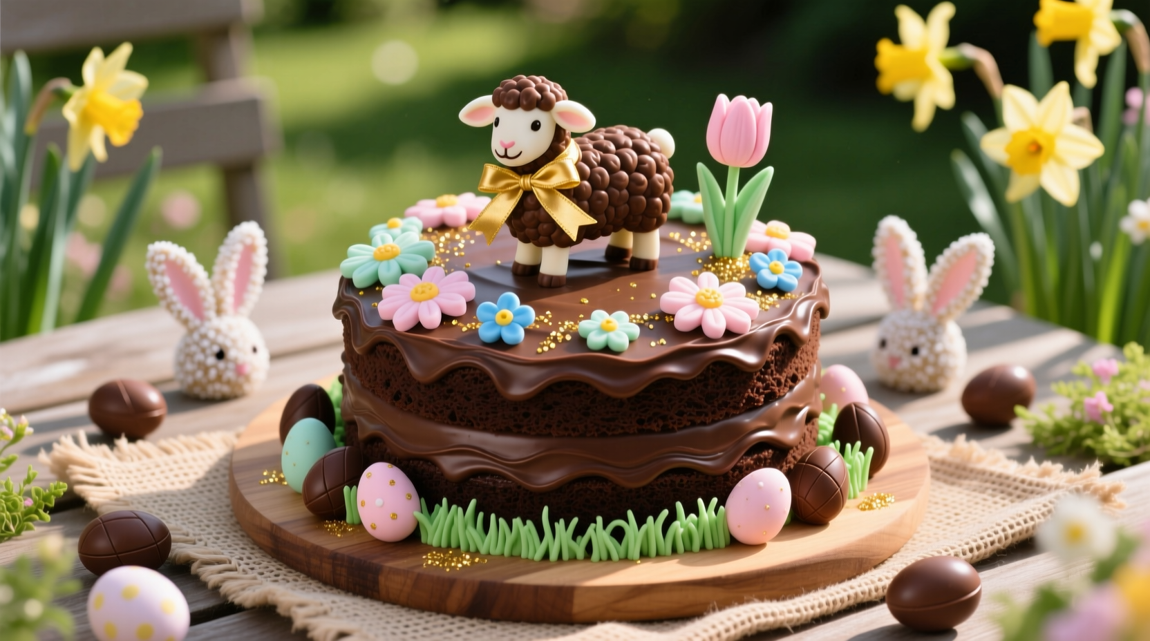 how to decorate a chocolate cake for easter