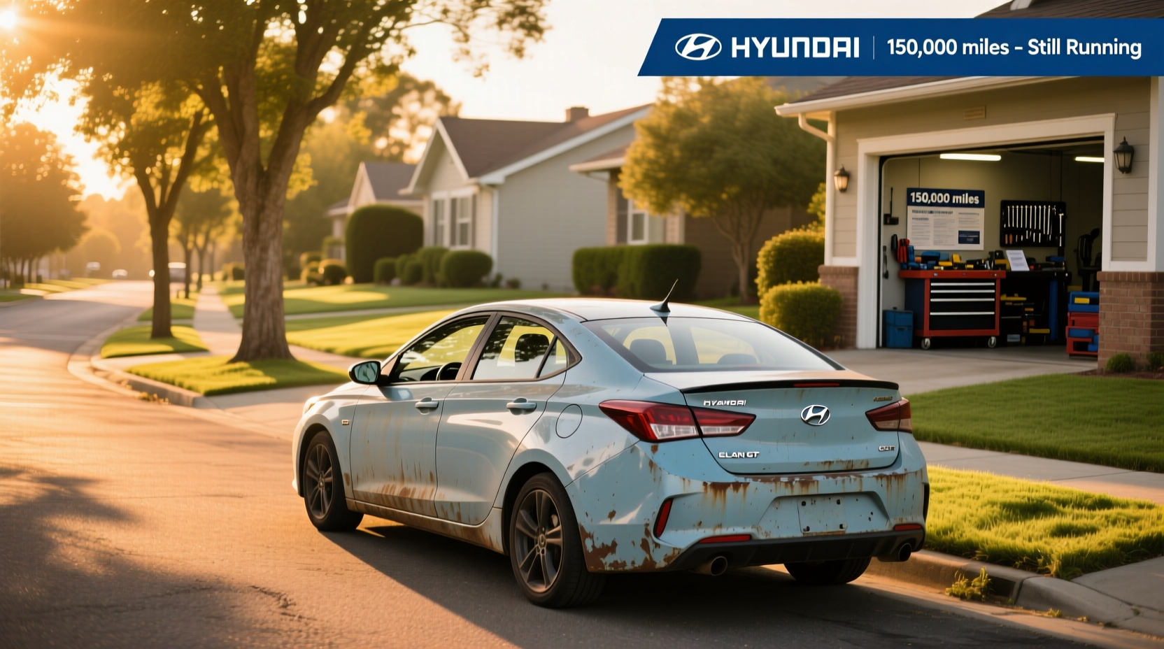 Used 2006 Hyundai Elantra GT hatchback parked on residential street