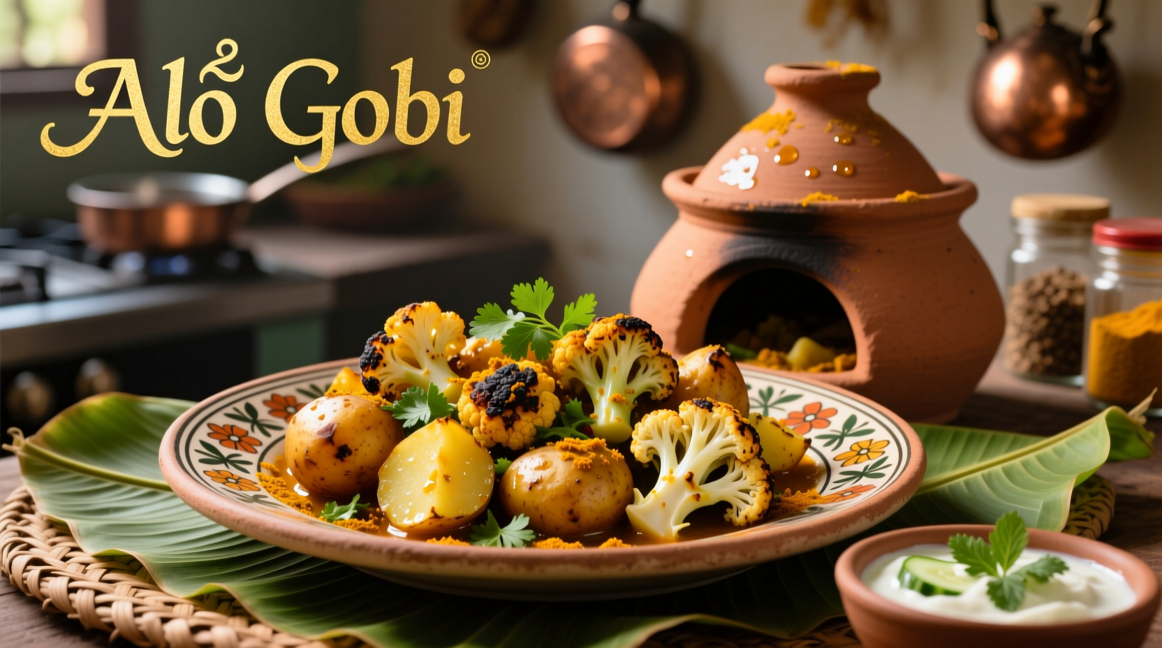 indian dish potatoes and cauliflower