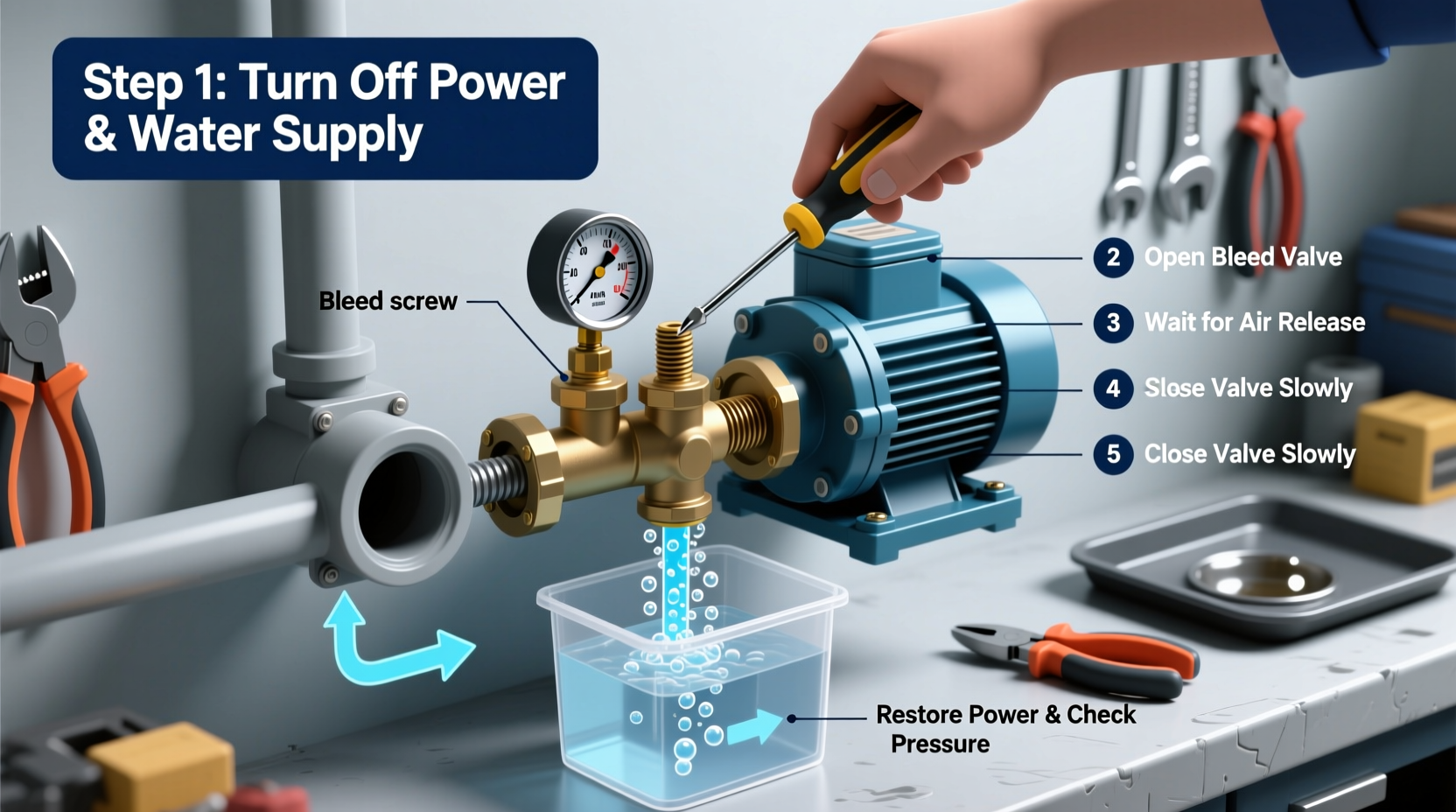 step by step guide to effectively bleed air from your water pump for optimal performance