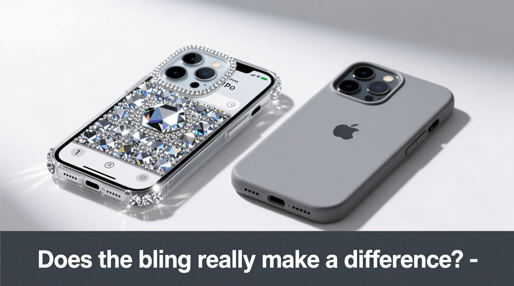 rhinestone vs plain phone case does the bling really make a difference