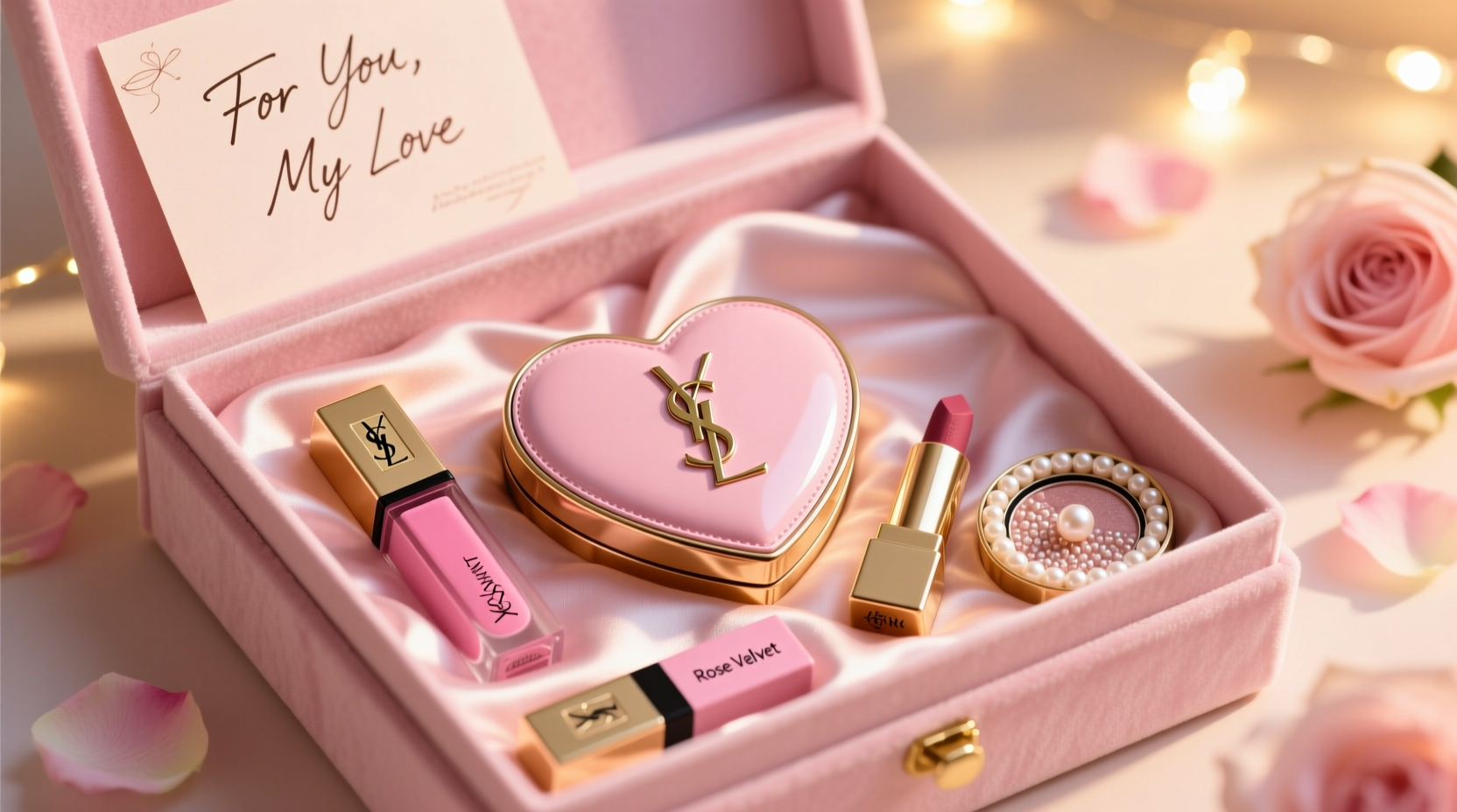 Ysl Pink Heart Gift Set Delightful Beauty Presents