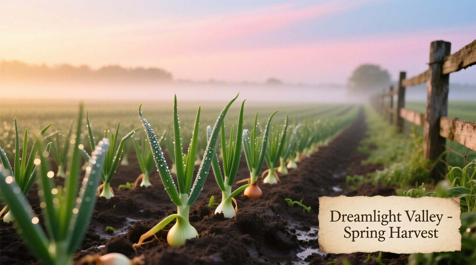 Dreamlight Valley onion crop growing in spring