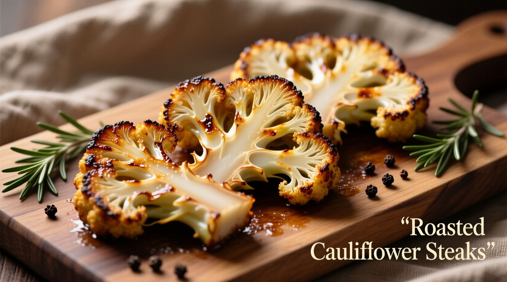 Perfectly roasted cauliflower steaks with crispy edges