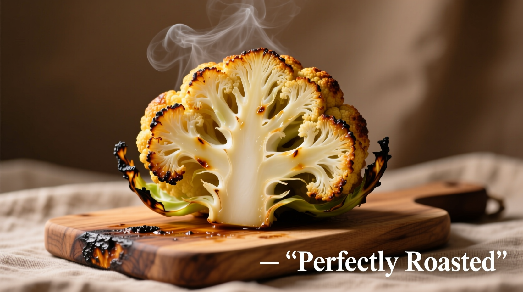 Perfectly roasted cauliflower with golden edges and tender center