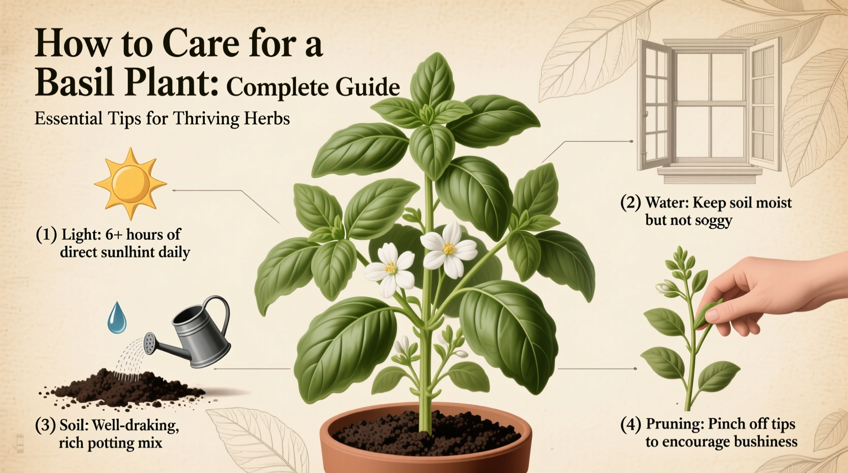how to care basil plant