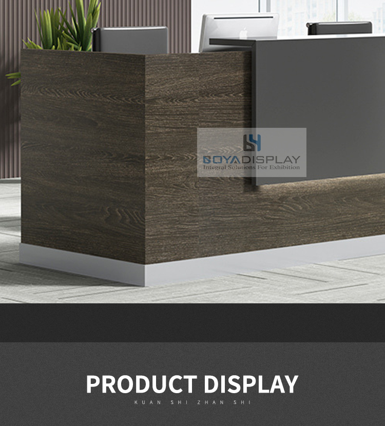 Chinese Factory stylish long cheap furniture restaurant nurse bar front reception table desk wooden