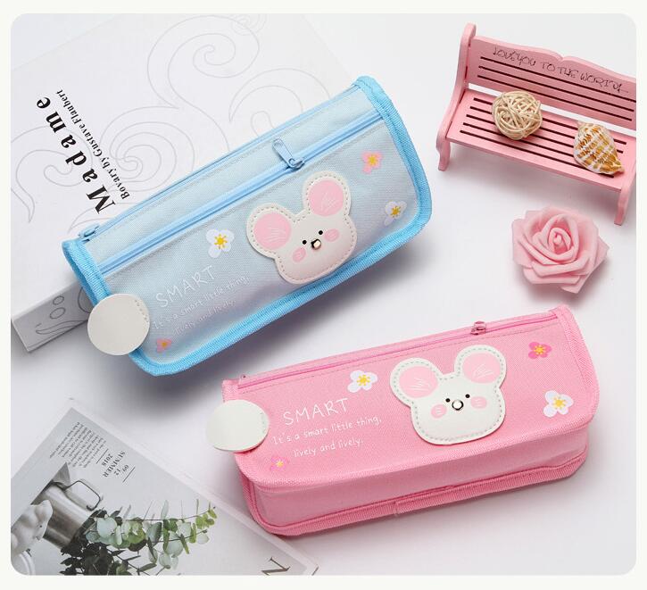 创意设计双头拉链笔盒大容量双层铅笔盒为女孩的礼物