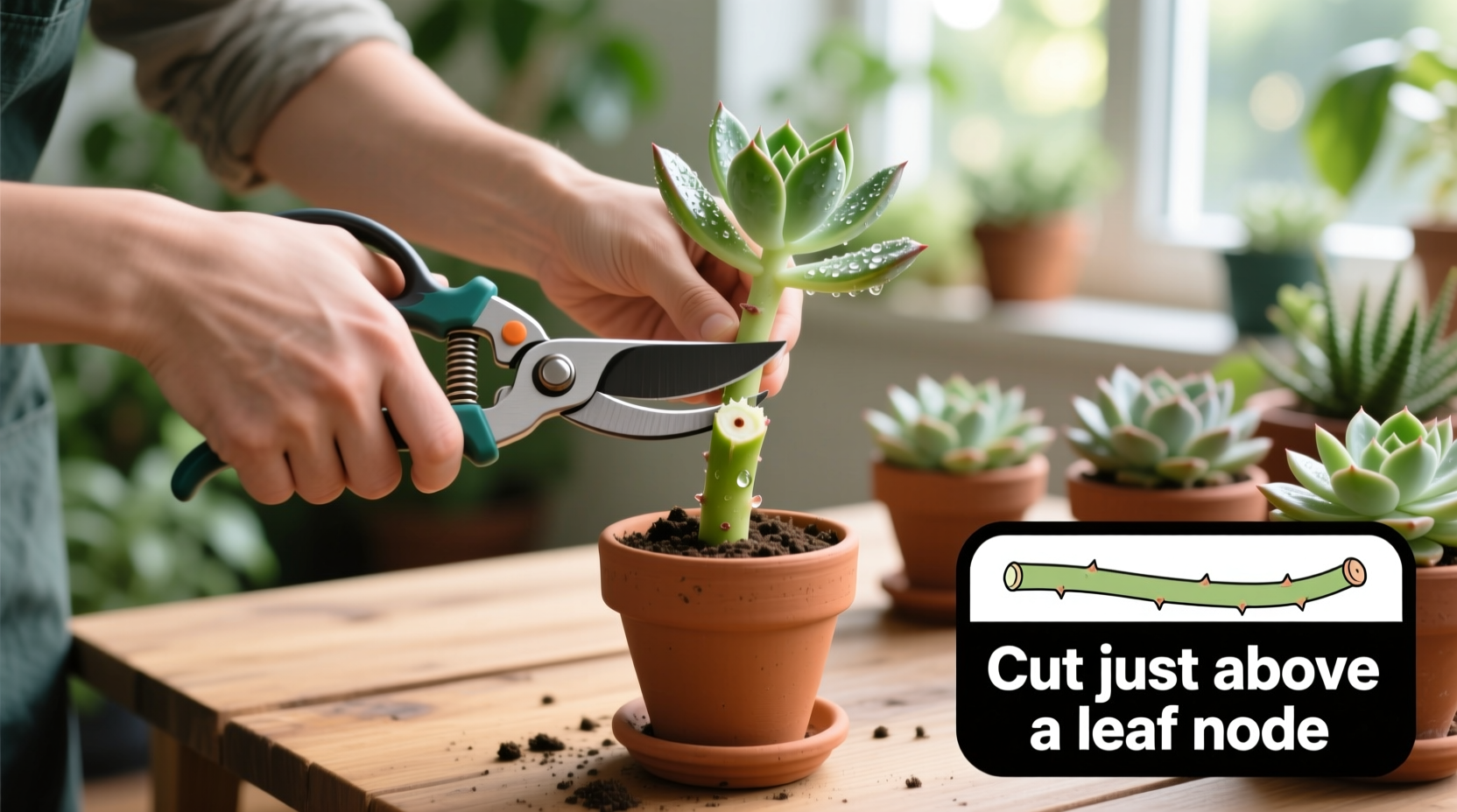 how to cut back succulents