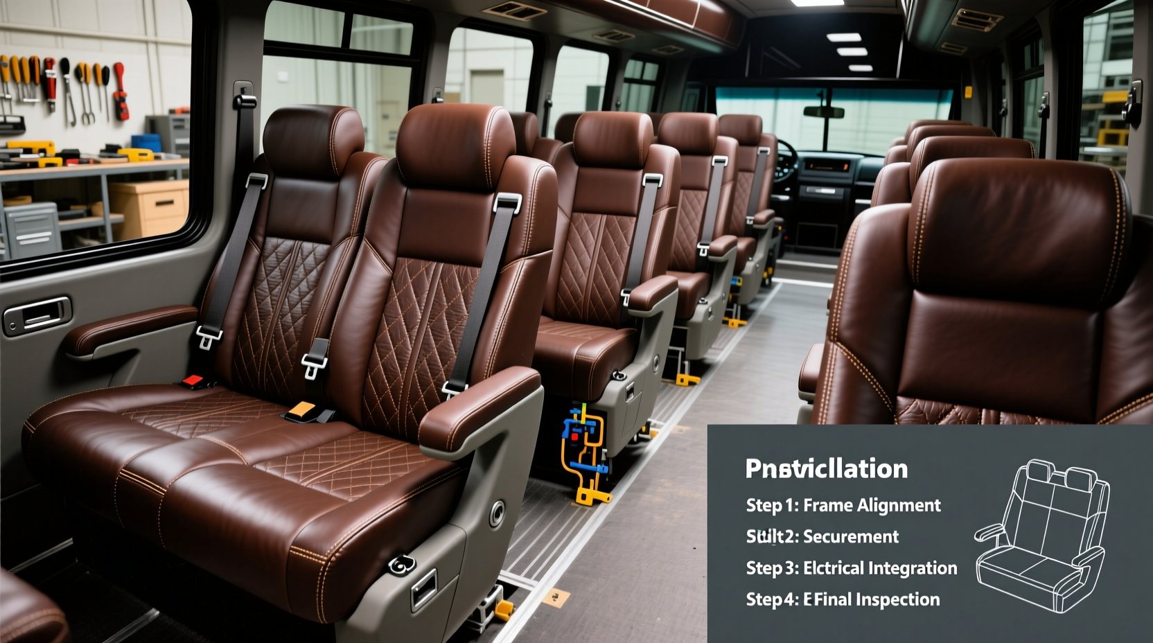 leather coach seat prevost install