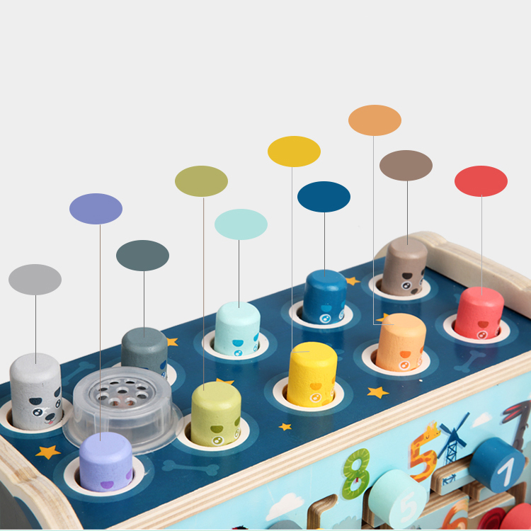 New Arrival 3In1 Multifunctional Wooden Dog Whack-a-mole Game Toys Hot Selling Kids Musical Percussion Educational Instrument