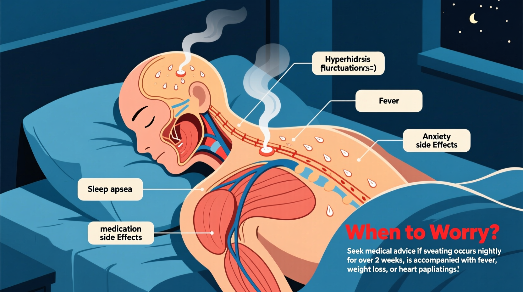why am i sweating in my sleep causes when to worry