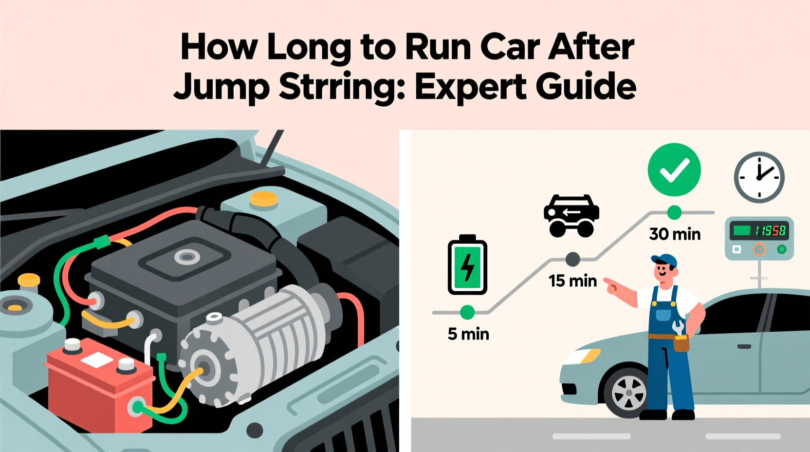 how long to run car after jump starting