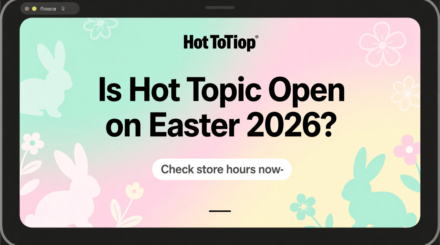is hot topic open on easter